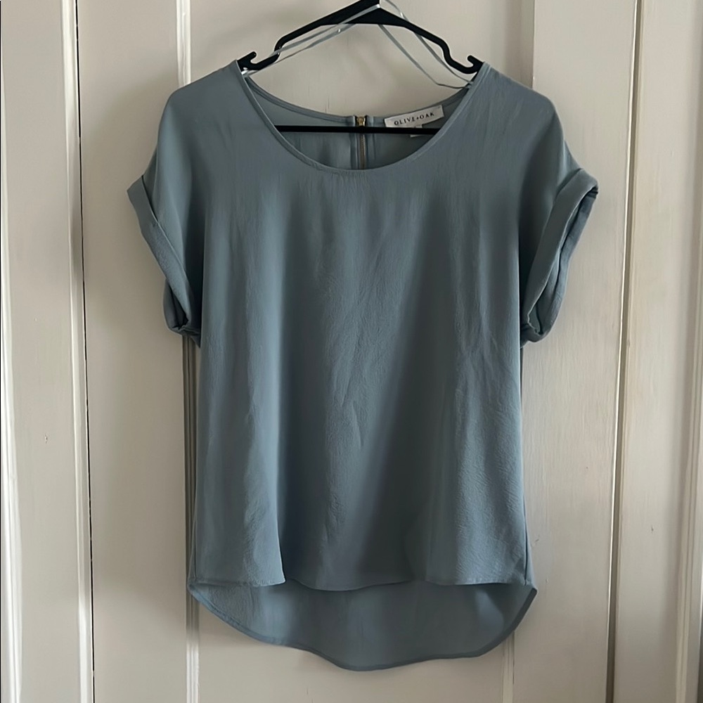 Light Blue Cuffed Sleeve T-Shirt